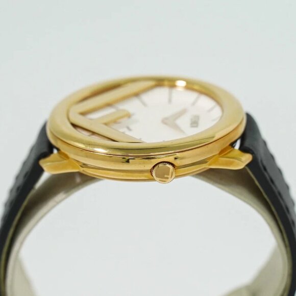 FENDI Runaway 71000M Gold Plated Leather Quartz Watch - Picture 15 of 16